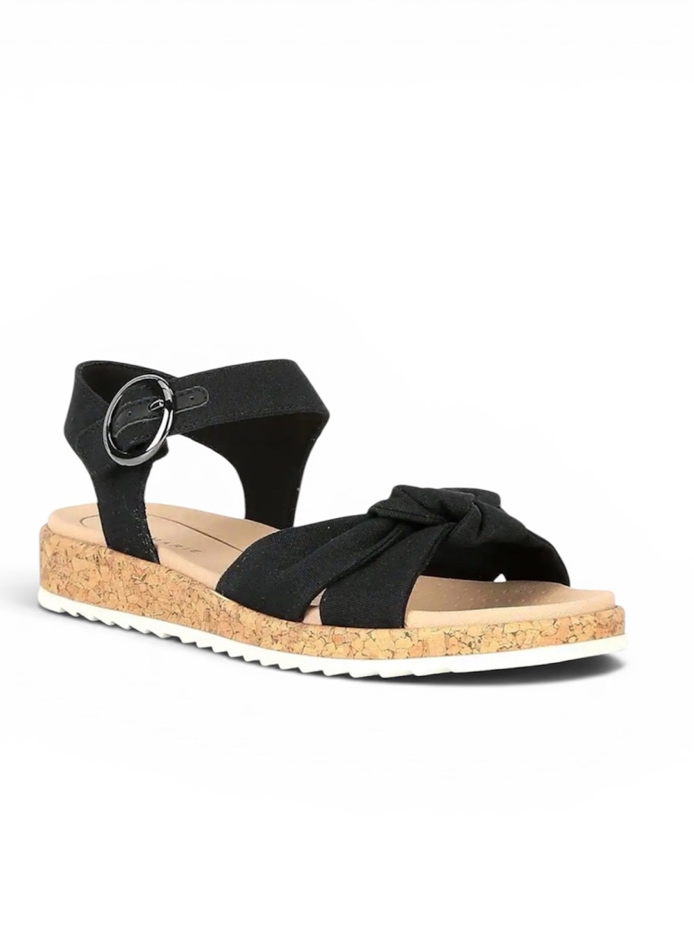 Alex Marie Fritz Canvas Knotted Ankle Wrap Sandal in Black Size 9